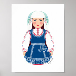 Poster Búlgaro Matryoshka