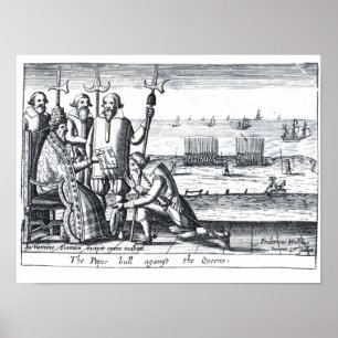 Poster Bull do papa contra a rainha em 1570