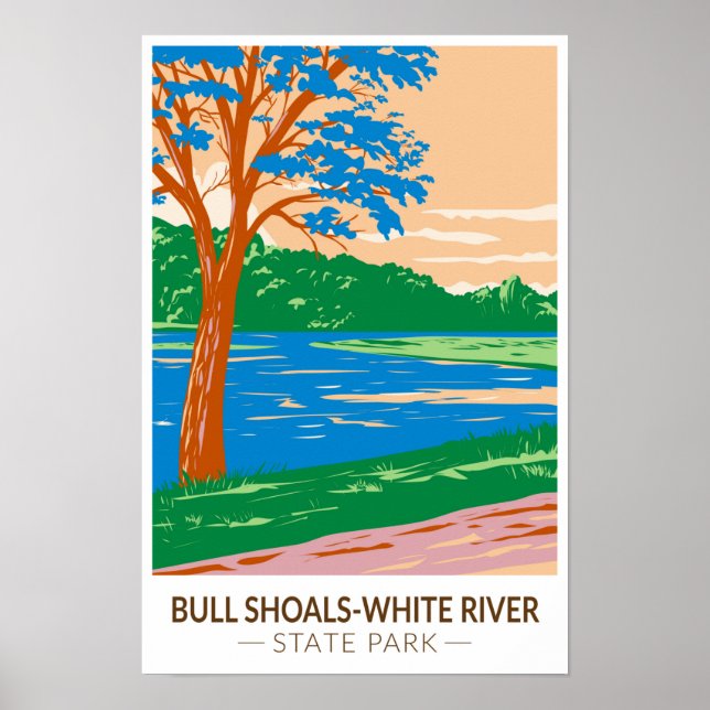 Poster Bull Shoals - Parque Estadual White River Arkansas (Frente)