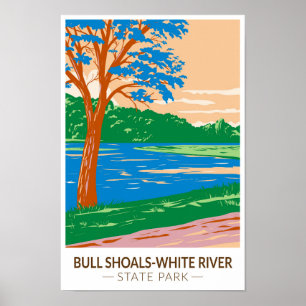 Poster Bull Shoals - White River State Park Arkansas