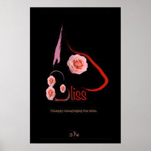 Poster Bull Terrier Bliss Inglês com rosa Pet Art