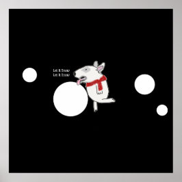 Poster Bull Terrier Doodle com neve