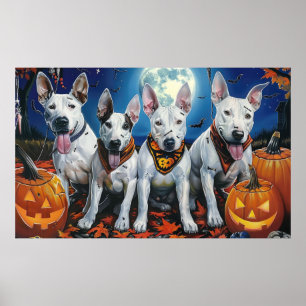 Poster Bull Terrier Halloween Spooky