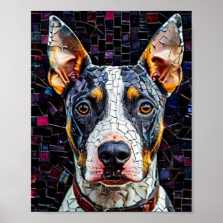 Poster Bull Terrier Mosaic Art