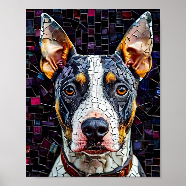 Poster Bull Terrier Mosaic Art (Frente)