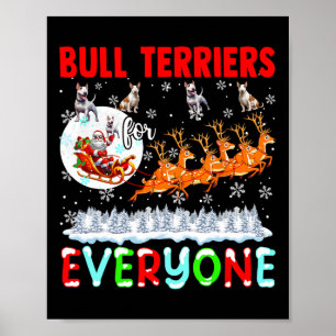 Poster Bull Terriers For All Xmas Ownership Papais noeis 