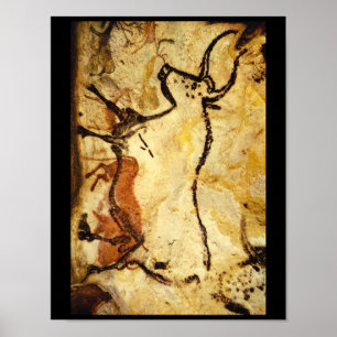 Pôster Bull', vermelho Lascaux, Dordogne_Art da