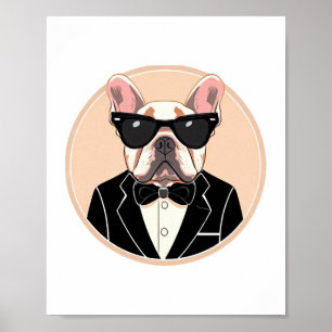 Poster Bulldog Art Francês