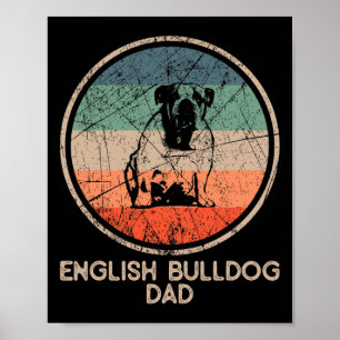 Poster Bulldog Dog - Vintage English Bulldog Pai