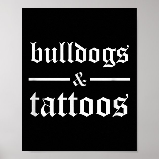 Poster Bulldog E Tattoos - Funny TattooooOwner Ta (Frente)