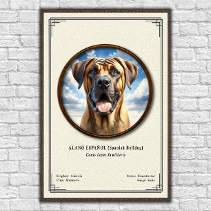 Poster Bulldog Espanhol (Alano Español) Série de Zoologia