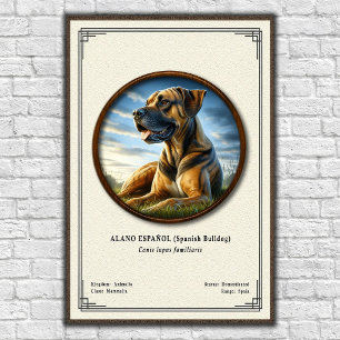 Poster Bulldog Espanhol (Alano Español) Série de Zoologia