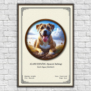 Poster Bulldog Espanhol (Alano Español) Série de Zoologia