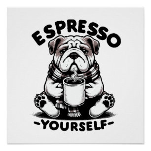 Pôster Bulldog Espresso Quente