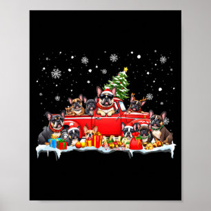 Poster Bulldog Francês Cachorro Caminhão Vermelho Árvore