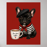 Bulldog Francês com café