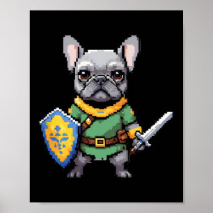 Poster Bulldog Francês Como Personagem de Jogo de Vídeo R