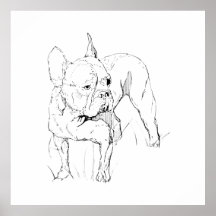 Bulldog Francês – Ilustração de Cachorro Desenhada