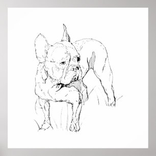 Poster Bulldog Francês – Ilustração de Cachorro Desenhada