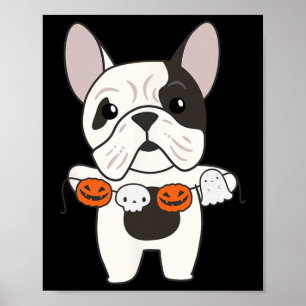 Poster Bulldog Happy Halloween Pumpkin Dogs Halloween