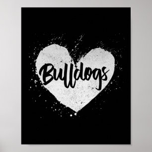 Poster Bulldog - Heart Dog Lover Animal Breeder Puppy Ow