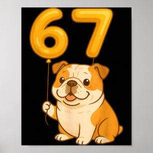 Poster Bulldog Inglês Cachorro Engraçado 67 Meme Seis Set