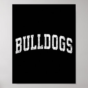 Poster Bulldog Mascot Vintage Athletic Sports Name Design