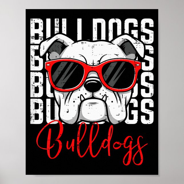 Poster Bulldog Men Women Boys Girls Youth Kids Teen  (Frente)