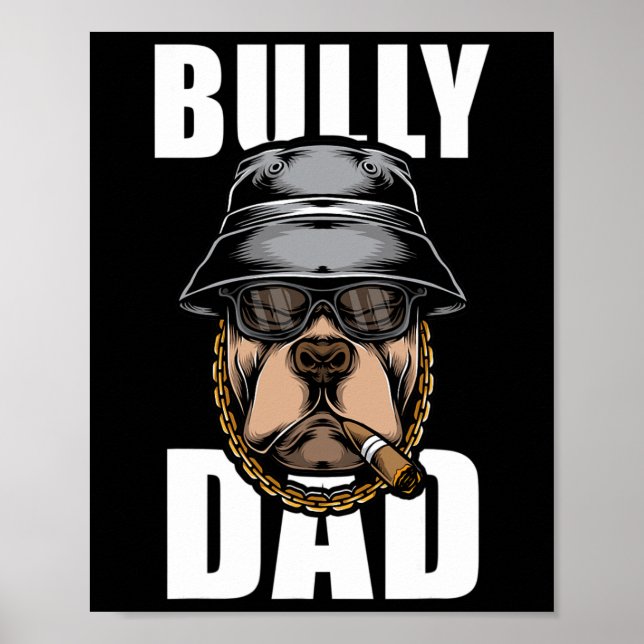 Poster Bulldog Pai Bulldog Pitbull (Frente)
