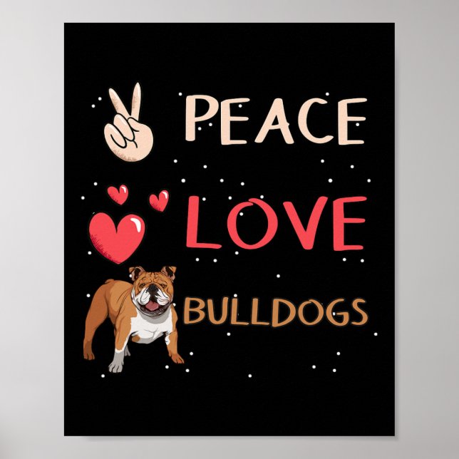 Poster Bulldog Proprietário de Cachorros de Paz (Frente)