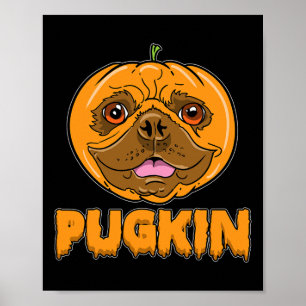 Poster Bulldog Pumpkin Frenchie Pugkin Halloween