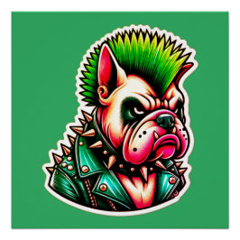 PÔSTER BULLDOG-PUNK ROCKER