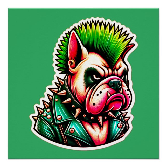 PÔSTER BULLDOG-PUNK ROCKER (Frente)