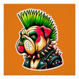 PÔSTER BULLDOG-PUNK ROCKER 2