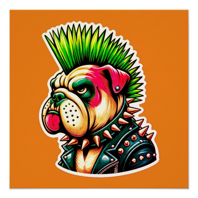 PÔSTER BULLDOG-PUNK ROCKER 2 (Frente)