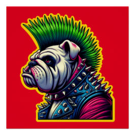 PÔSTER BULLDOG-PUNK ROCKER 3