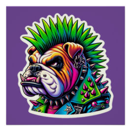 PÔSTER BULLDOG-PUNK ROCKER 7