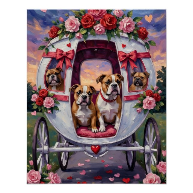 Pôster Bulldog Valentine's Day (Frente)