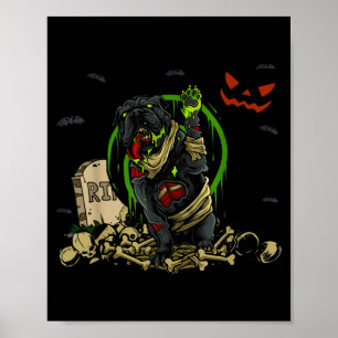 Poster Bulldog Zumbi Cachorro Zumbi Engraçado Dia das Bru