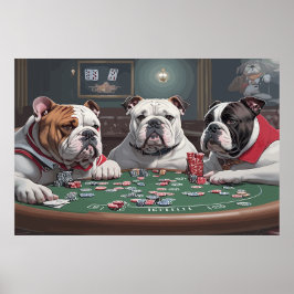 Poster Bulldogs playing poker