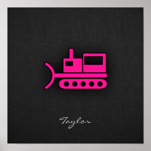 Poster Bulldozer Rosa Quente