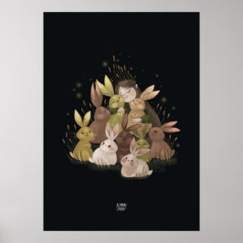 Poster BULRUSH RABBITS por Alexandra Dikaia