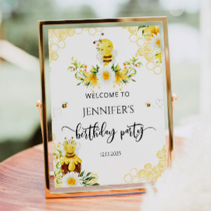 Poster Bumble bee Aniversário bem-vindo