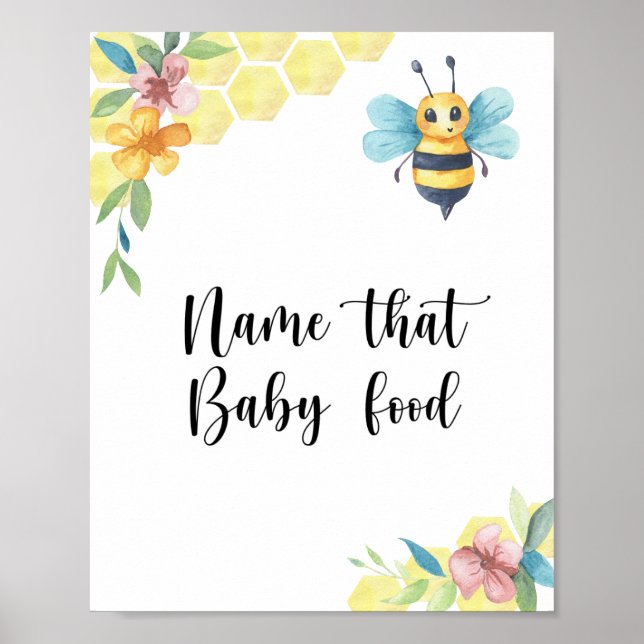 Poster Bumble bee - dê o nome da comida do bebê (Frente)