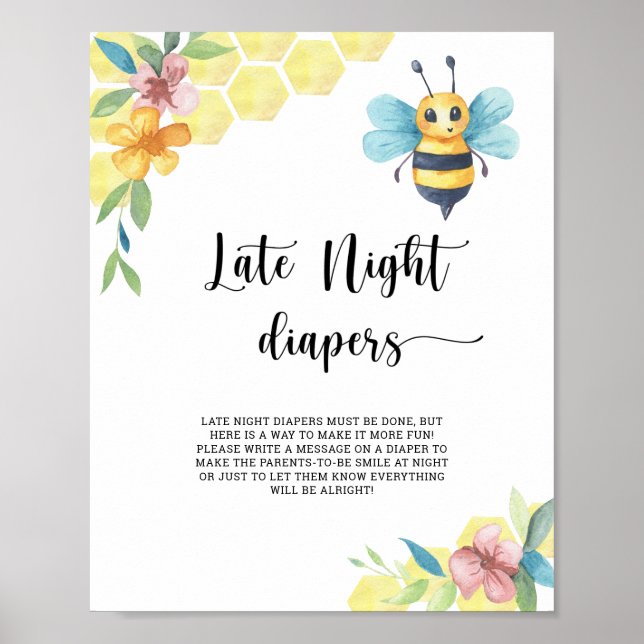 Poster Bumble bee \ Jogo noturno tardio do fralda (Frente)