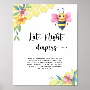 Poster Bumble bee \ Jogo noturno tardio do fralda