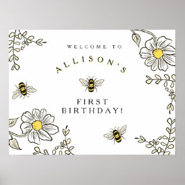 Poster Bumble Bee Welcome for Bumble Bee Birthday