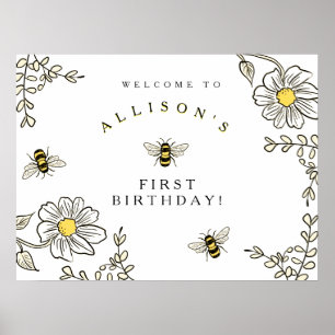 Poster Bumble Bee Welcome for Bumble Bee Birthday