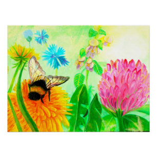 Pôster Bumblebee em dandelion