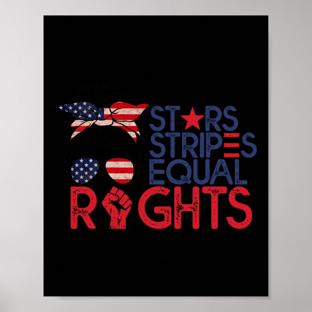 Poster Bun American Flag Pro Choice Star Stripes Igual Ri (Frente)